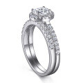 wholesale 925 Sterling Silver Zircon Wedding Ring Set for Women, European and American Jewelry Wholesale-0-4