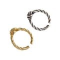 wholesale S925 Sterling Silver Korean Style Knot Ring Ins Minimalist Cold Tone Retro Twist Rope Knot Adjustable Open Ring for Women-0-4