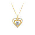 Metal Pendant Double Heart Moissanite Necklace for Women-0-3