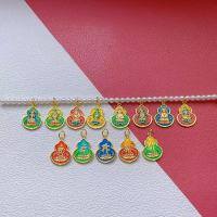 wholesale Metal material placed at the beginning: Gold-plated 925 ancient silver enameled, Chinese zodiac birth year eight guardians pendant, twelve charms, DIY accessories-One zodiac sign: Horse (Mahasthamaprapta Bodhisattva)