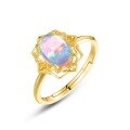 wholesale New S925 Sterling Silver Opal Inlaid Vintage Palace Style Ring, Light Luxury Jewelry Wholesale from Manufacturer-0-4
