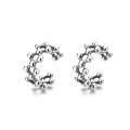 wholesale S925 Sterling Silver Irregular Zircon Inlaid Spade A Ear Climber Creative Unisex Earring-0-6