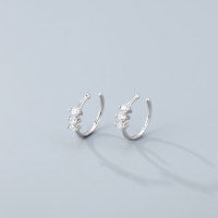 wholesale 925 Sterling Silver Zirconia Piercing Nose Ring Women'sins-Platinum (single price)