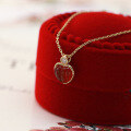 wholesale 925 Sterling Silver Natural Red Agate Personalized Vintage Small Heart Pendant Necklace Collarbone Chain for Qixi Valentine's Day-0-3