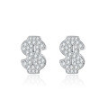 wholesale 925 Sterling Silver Moissanite Stud Earrings for Women Cross-Border Dollar Moissanite D Color Earrings Hip Hop Style Direct from Manufacturer Wholesale-0-6