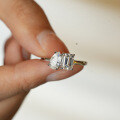 925 Sterling Silver Moissanite Classic 1 Carat Asymmetrical Ring-0-2