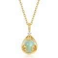 wholesale 925 Silver Vintage Style Crown Drop Pendant Bracelet for Women, Featuring Aventurine and Clear Crystal in a Classic Japanese Teardrop Design-0-6