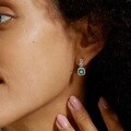 wholesale S925 Sterling Silver European and American Style Fashion Geometric Cultivated Emerald Stud Earrings Vintage High-End Cross-Border Exclusive Earrings-0-1