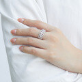 wholesale S925 Sterling Silver Wholesale Exaggerated Luxury Women's Zircon Silver Rings Wedding Rings for Wish Best Sellers in Europe and America-0-3