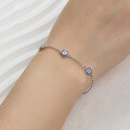 wholesale 925 Sterling Silver Evil Eye Bracelet Light Luxury High-End with Zircon Inlaid Chain Cross-Border Europe and America Summer Jewelry-0-3