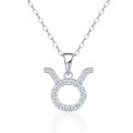 S925 Silver Zodiac Necklace with Moissanite, Customizable Women's Pendant-0-10