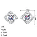 S925 Sterling Silver Moissanite Geometric Swirl Earrings, Minimalist Daily Gift-0-3