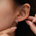 925 Sterling Silver Women's New Earrings with Moissanite, Retro。-0-1