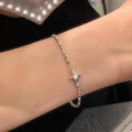 wholesale 925 Silver New Jewelry Live Stream Double-sided Four-point Star Bracelet, Stylish and Elegant, Ins-style Light Luxury Everyday Piece-0-3