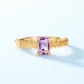 wholesale S925 Sterling Silver Korean and Japanese Light Luxury Style Amethyst Ring for Women with Vintage Pattern and Palace Style Jewelry for Wholesale from Manufacturers-0-2
