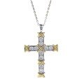 wholesale S925 sterling silver new European and American cross pendant necklace for women with high-carbon diamonds, simple and stylish, available on AliExpress-0-4