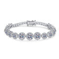 wholesale 925 Sterling Silver Full Pavé Moissanite Bracelet for Women, Sparkling Korean-style Friendship Jewelry, INS Full Star Bracelet, Ready to Ship-0-4