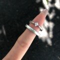 wholesale 925 Sterling Silver Matte Sandblasted Small Square Diamond Ring Minimalist Niche Design Stackable Plain Band Couple Wedding Ring-0-1