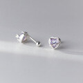 wholesale S925 Sterling Silver Ins Style Diamond Inlaid Heart Stud Earrings with Temperament Design and Girly Heart Ear Jewelry M03138-0-2