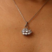 wholesale S925 Sterling Silver Exquisite Micro-Inlaid Zirconia Small Swan Necklace for Women, High-End Pendant Collarbone Chain-BX0485-White Gold 925 Silver