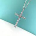 wholesale S925 Sterling Silver Niche Full Diamond Cross Pendant Hip-Hop Design Unisex Necklace Light Luxury Neckwear Personality Trend-0-3