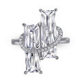 wholesale S925 Sterling Silver Women's European and American Style Ring with Princess Cut Zircon, Hot Selling Item in European and American E-commerce, Available for Single Piece Wholesale-0-0