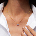 14K Gold Plated 925 Silver Moissanite Oval Egg Pendant Necklace for Women Cross-border Supply-0-1