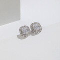wholesale S925 Sterling Silver Icy Cut High-Carbon Diamond Earrings for Women, Luxury Style Pink Diamond Earrings-0-5