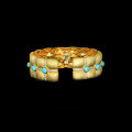 wholesale 925 Silver Gold-Plated Bracelet with High-Carbon Diamonds, Golden Blue Turquoise Accents, Exquisite and Fashionable Jewelry, Versatile Women's Bracelet-0-2