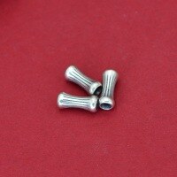 wholesale S925 Sterling Silver New Chinese Style Ancient Bamboo Joint Loose Beads, Hand Cord Bracelet Stringing Beads, Spacer Beads for DIY Braiding Red Cord Materials-One bamboo bead
