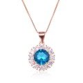 wholesale S925 Sterling Silver Dazzling Floral Pendant for Women, Minimalist Fully Set with Zirconia, Light Luxury Niche Design Necklace Christmas Gift-0-6