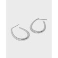 wholesale S925 Sterling Silver Korean Version INS Minimalist Design Versatile Letter U-Shaped Glossy Textured Earrings for Women-0-0