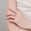 S925 Sterling Silver Moissanite Ring, Elegant Engagement Band for Women, Exquisite Holiday Gift-0-2