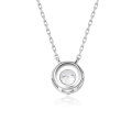 wholesale Au750 Gold, Cultivated Diamond, Exquisitely Crafted Round Pendant Necklace, Unisex Collarbone Chain-0-2