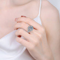 S925 Sterling Silver 3ct Moissanite Sunflower Ring for Women Wholesale-0-2