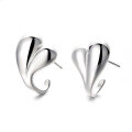 wholesale S925 Sterling Silver Korean Minimalist Geometric Ring Creative Versatile Trendy Ins-style Heart Earrings-0-4