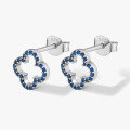 wholesale 925 Silver Hollowed Out Four-Leaf Clover Pure Silver Stud Earrings for Women, Small and Exquisite, Luxurious, Advanced, with Inlaid Zirconia, Ins Style-0-8