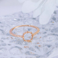 wholesale Gold Plated 925 Silver Japanese Minimalist Geometric Beaded Edge Stackable Women's Ring, Factory Direct Supply-Geometric Simple Ring  Size 8