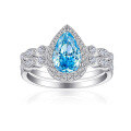 wholesale 925 Sterling Silver 15ct Gemstone Two-in-One Set Ring with 5A Zirconia High-Carbon Diamond Women's Ring, Exuding Luxury and Sophistication-0-12