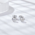 wholesale 925 Silver Live Stream Supply Chain, In-Stock Wholesale 05-1 Carat Snowflake Fashion Light Luxury Moissanite Earrings with Sparkling Diamonds-0-1