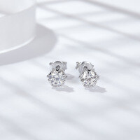 wholesale 925 Silver Live Stream Supply Chain, In-Stock Wholesale 05-1 Carat Snowflake Fashion Light Luxury Moissanite Earrings with Sparkling Diamonds-30 minutes
