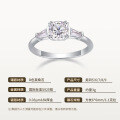 925 Silver Cross-Border Cushion Cut Moissanite Ring-0-4