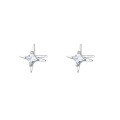 wholesale 925 Sterling Silver Sparkling Star Square Zircon Stud Earrings For Women-0-0