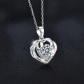 S925 Sterling Silver Cross-Border Moissanite Pendant Necklace, 1ct Heart Shape Wholesale-0-1