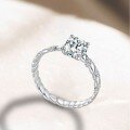 wholesale S925 Sterling Silver Cross-Border Wholesale 1-Carat Moissanite Twist Ring Light Luxury Silver Jewelry High-End Women's Accessories-0-2