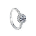 S925 Sterling Silver Genuine Imported Moissanite Engagement Ring, Minimalist-0-3