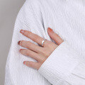 wholesale S925 Sterling Silver Irregular Wrinkle Textured Open Ring Ins Style Minimalist Luxury Wind Ring for Women-0-2