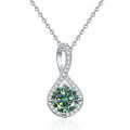 S925 Silver Moissanite Infinity Pendant Necklace-0-5
