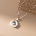 wholesale 990 Sterling Silver Fresh and Sweet Style Exquisite Minimalist Hollow Small Round Ball Peace Pendant Y01585-0-3