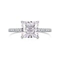 wholesale S925 Sterling Silver Women's 8A High-Carbon Square Zircon Four-Prong Ice Flower Cut Light Luxury Fashion Closed Ring-0-6